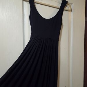 SORELLA VITA Black Midi Dress Elegant Navy Maxi Dress Empire Waist Formal Prom